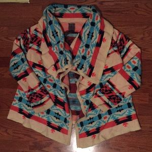 Aztec print waterfall cardigan